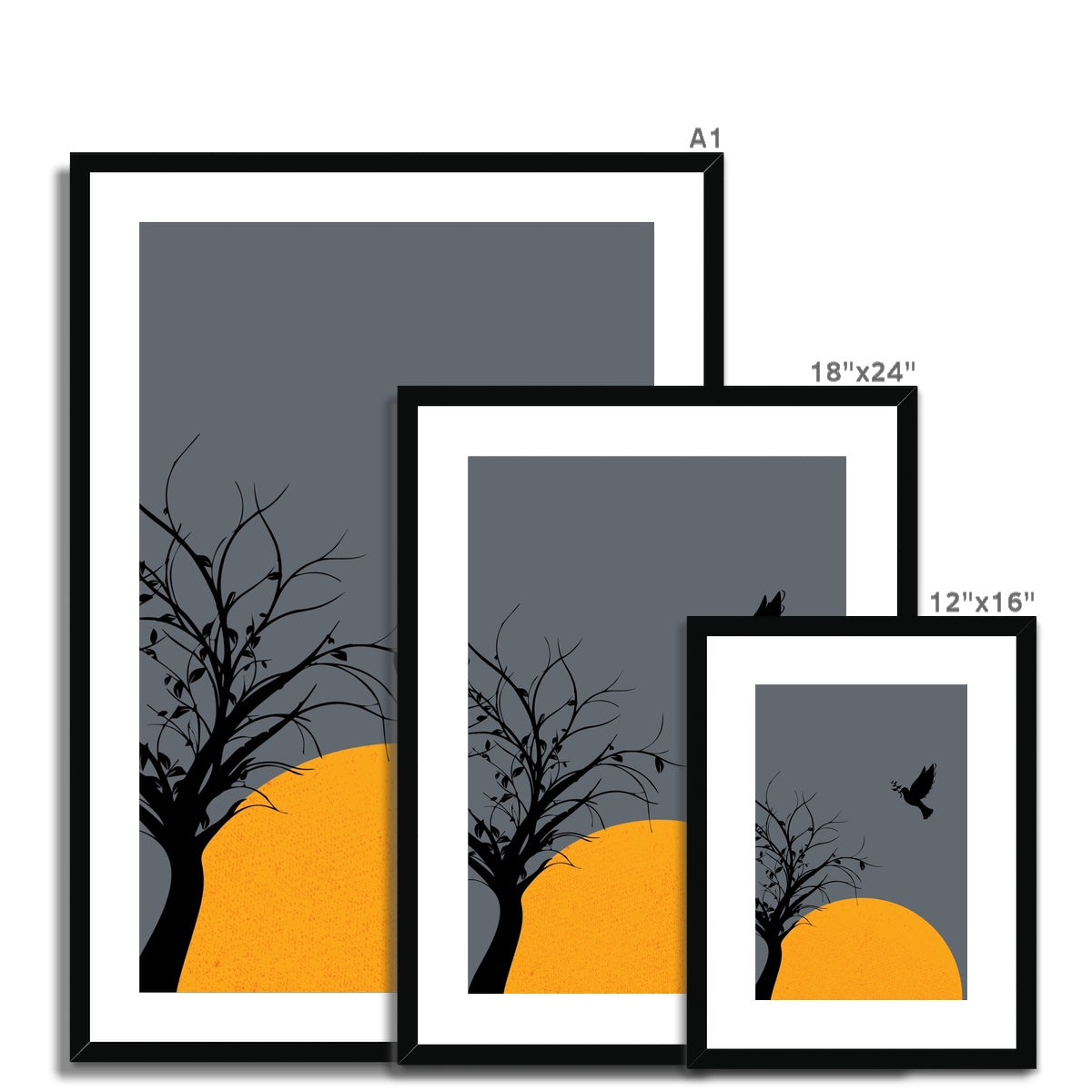 Black Dove Framed & Mounted Print
