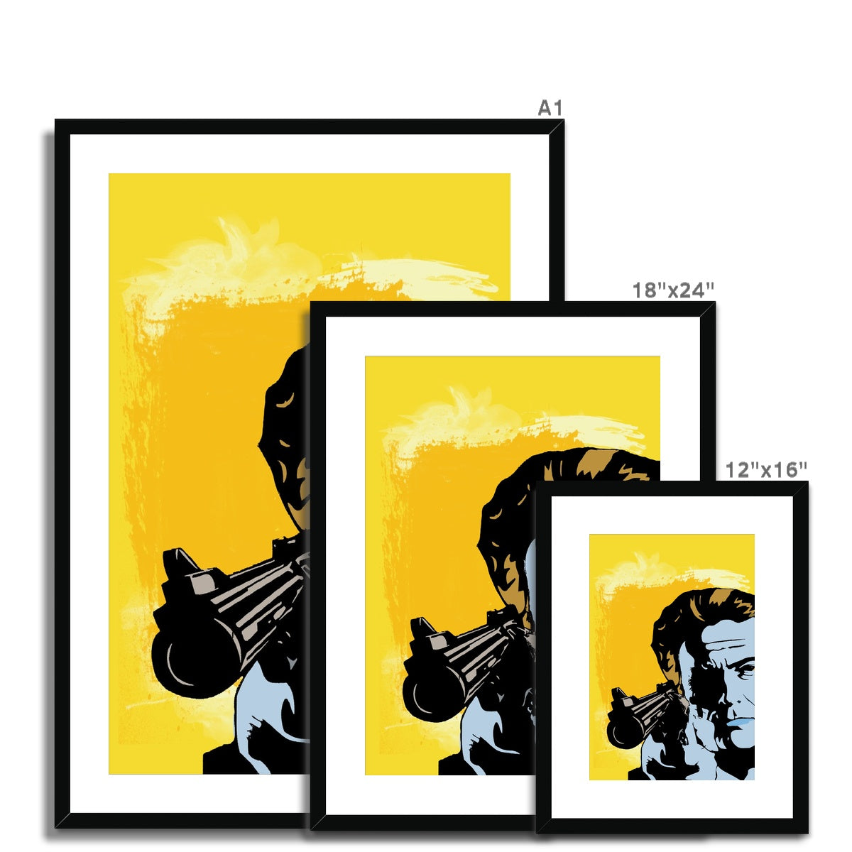 Dirty Harry Yellow Framed & Mounted Print