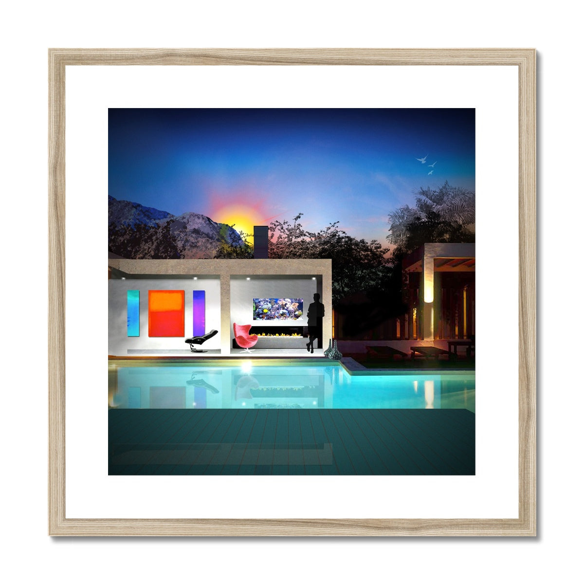 Comfort Zone Swimming Pool Framed & Mounted Print