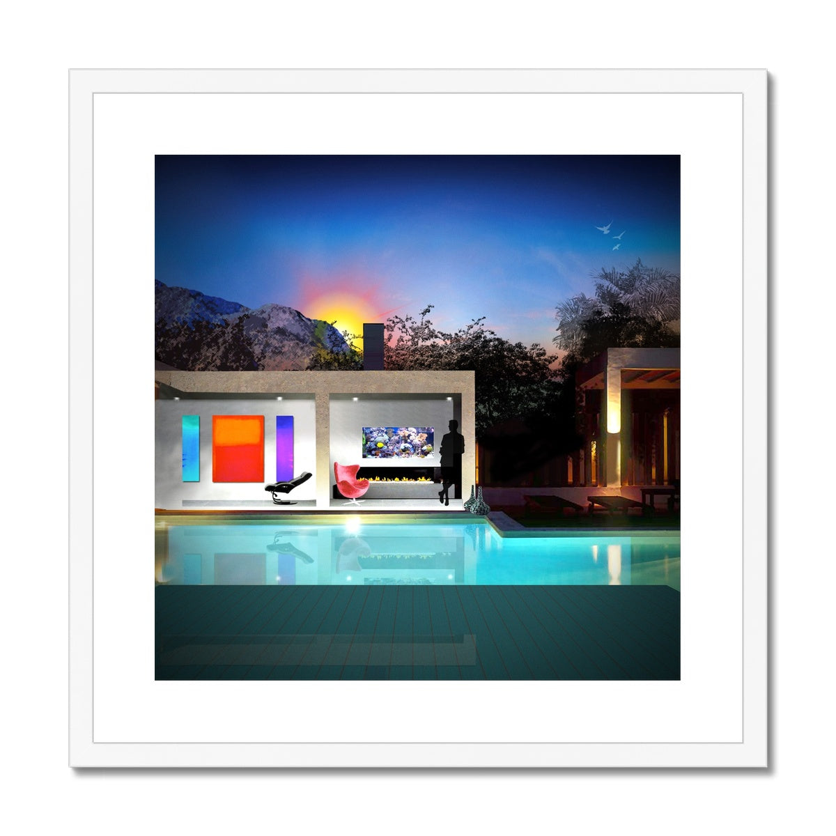 Comfort Zone Swimming Pool Framed & Mounted Print