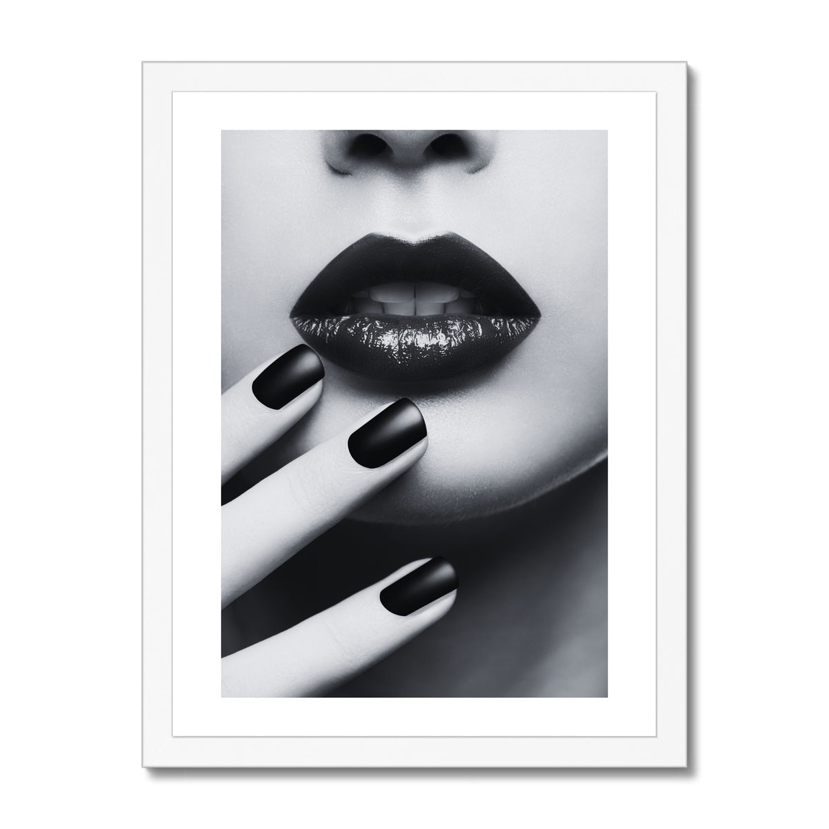 Lips Noir Framed Print