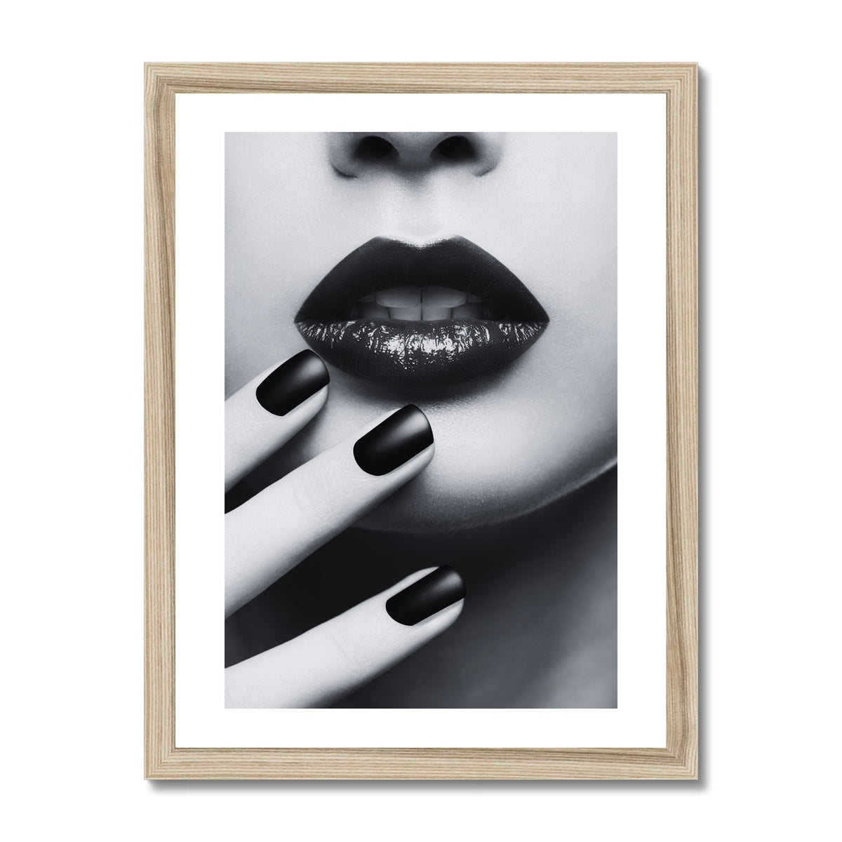 Lips Noir Framed Print