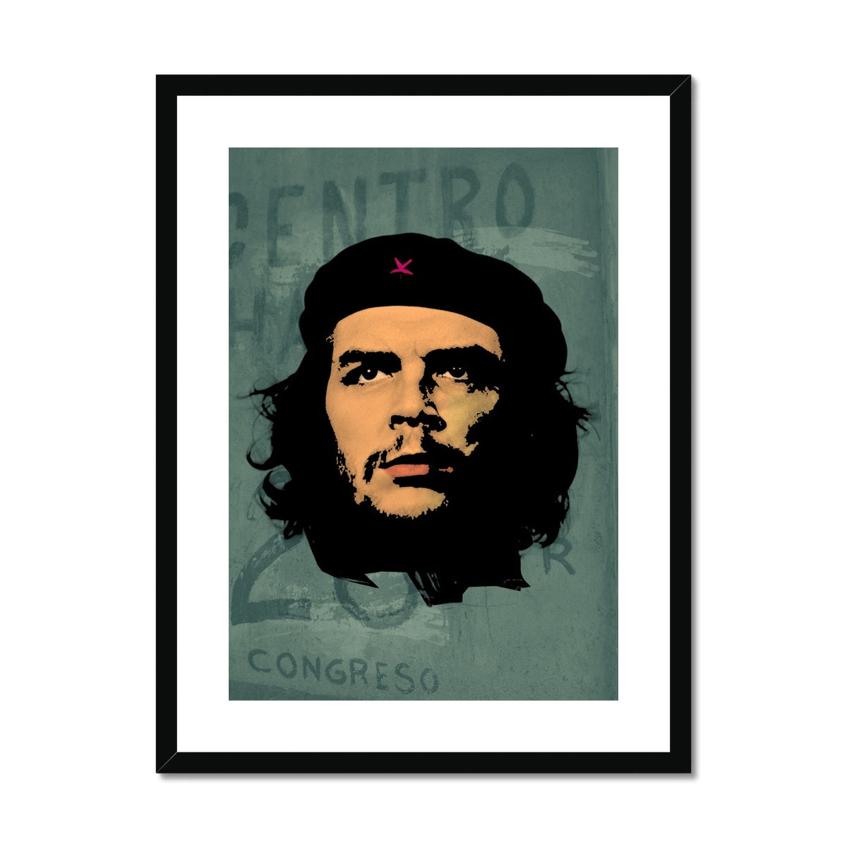 Che Green Framed & Mounted Print