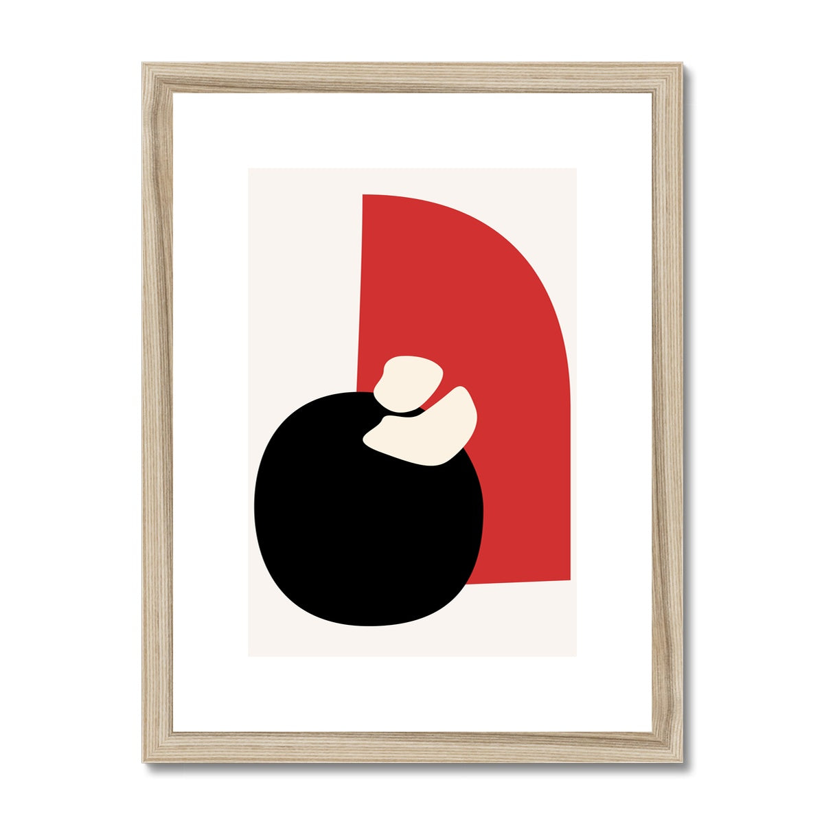 Red and Black Framed & Mounted Print