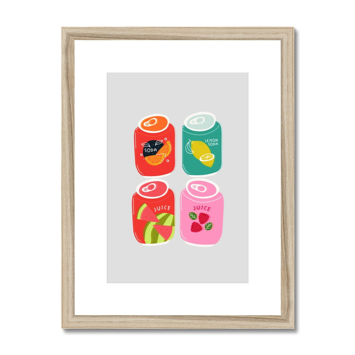 Soda Cans Collection Framed & Mounted Print