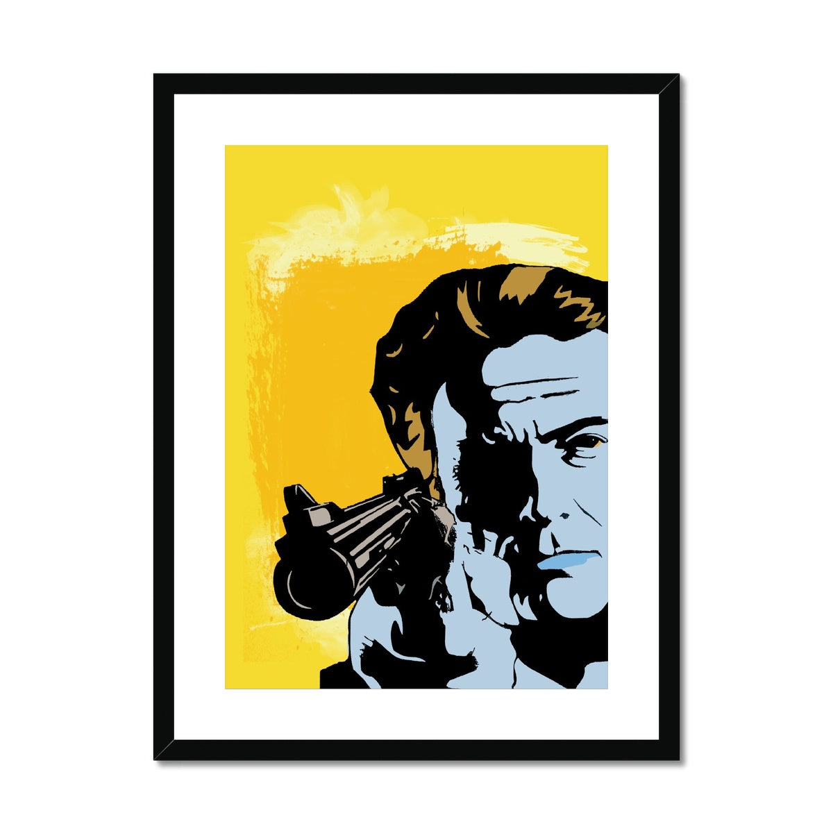Dirty Harry Yellow Framed & Mounted Print