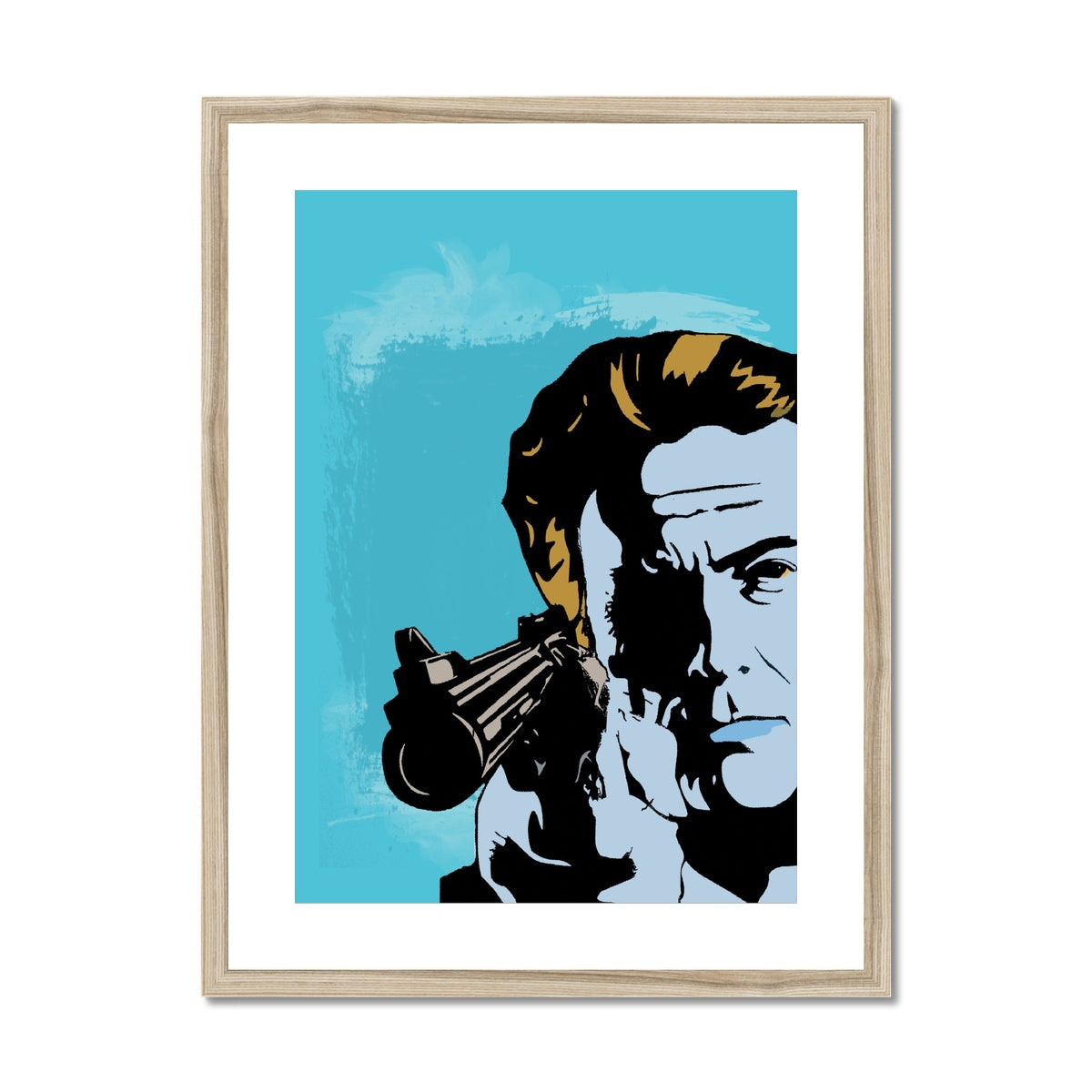 Dirty Harry Blue Framed & Mounted Print