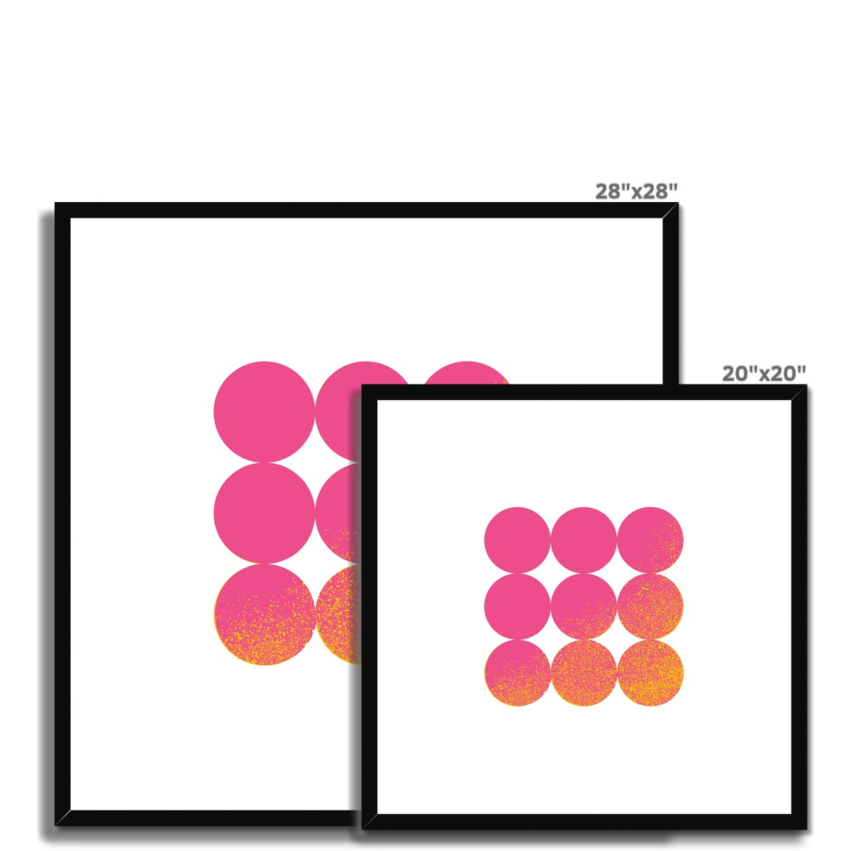 Pink Circles Framed & Mounted Print