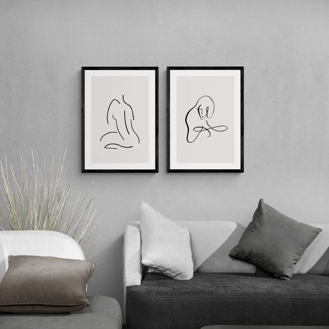 Line Art Body Lines Framed Print