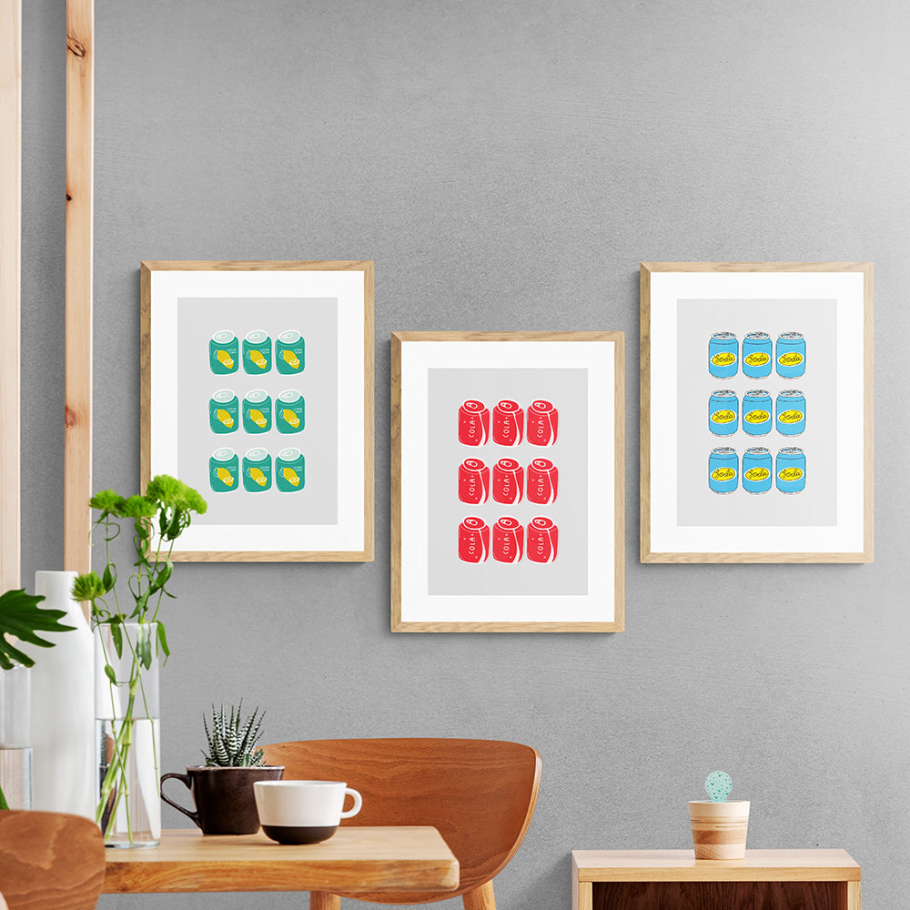 Cola Cans Framed & Mounted Print