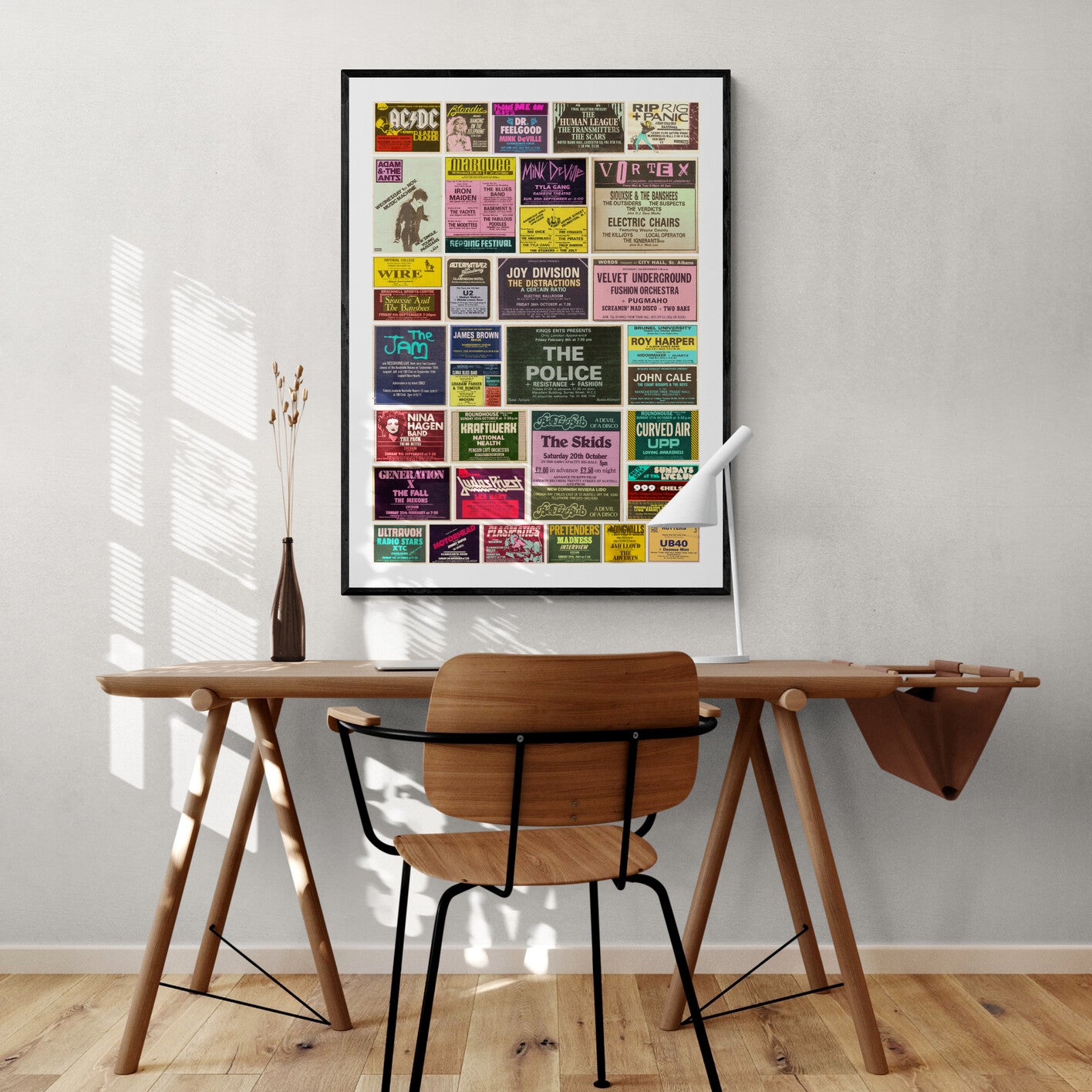 Gig ads from the 70s Framed & Mounted Print