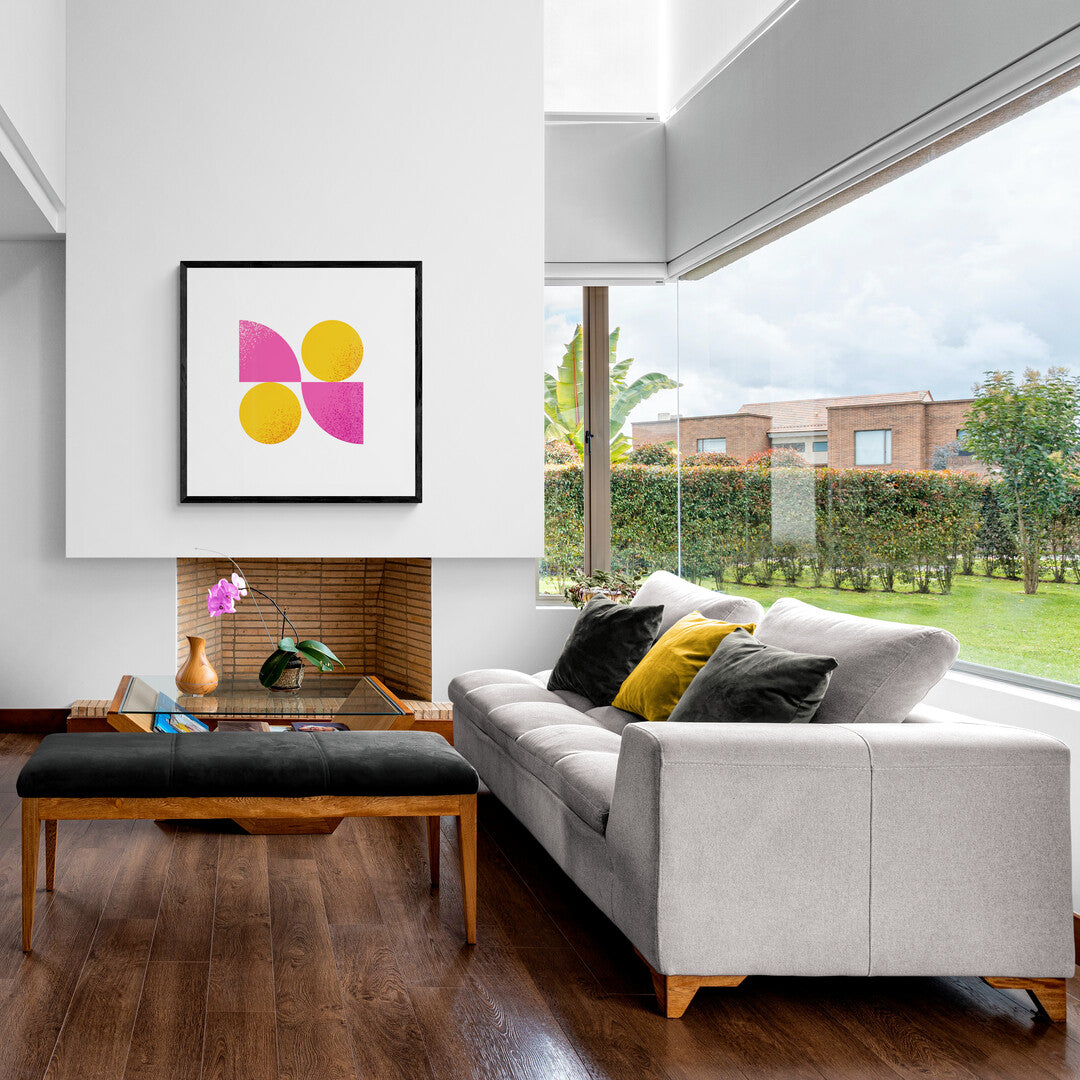 Graphic Circles Framed & Mounted Print