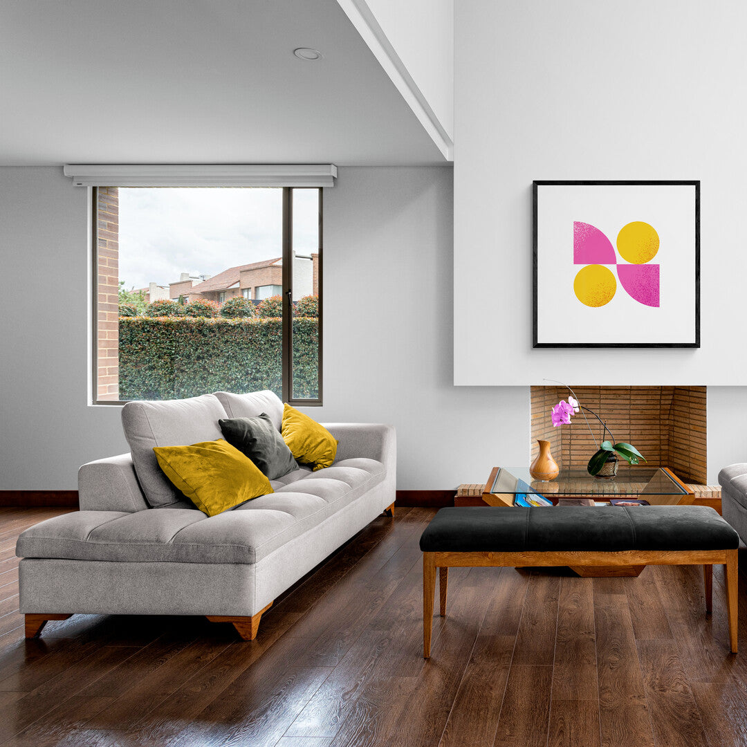 Graphic Circles Framed & Mounted Print
