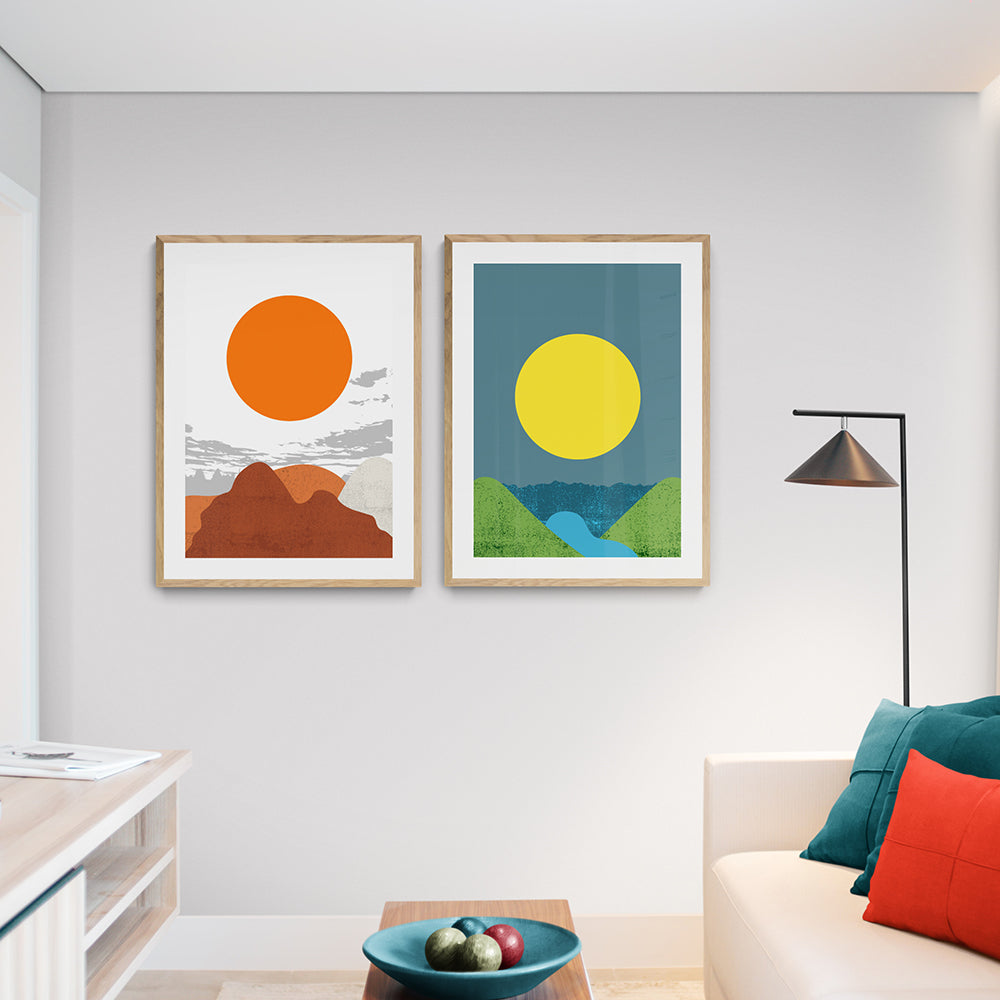 Lemon Sun Framed & Mounted Print