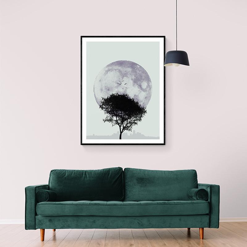 Tree and Moon Twilight - Rowdy Space