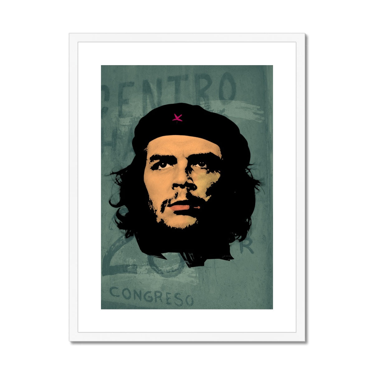 Che Green Framed & Mounted Print