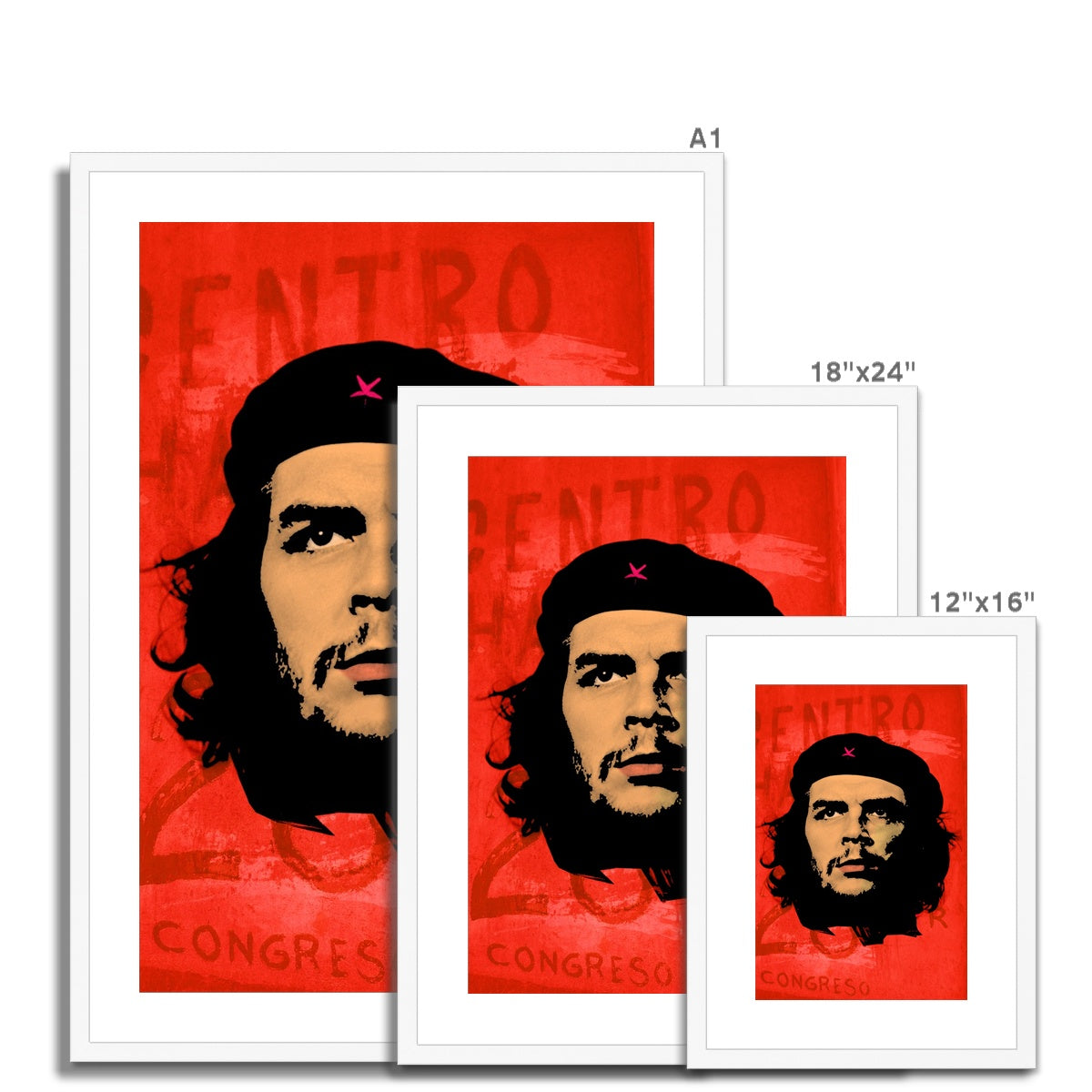Che Red Framed & Mounted Print