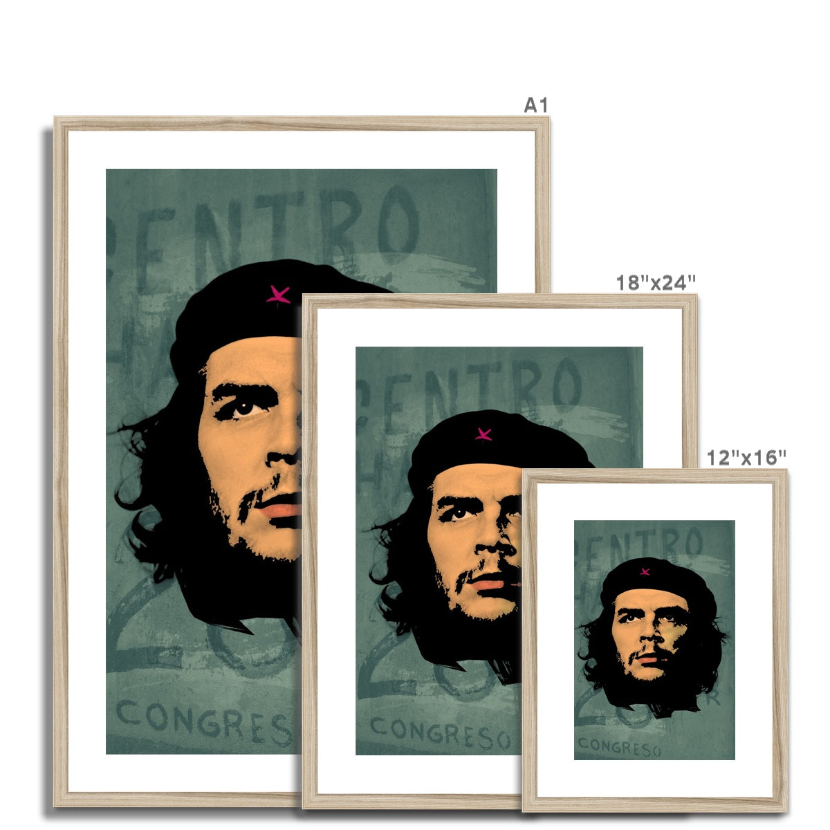 Che Green Framed & Mounted Print