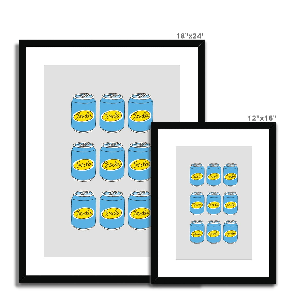 Soda Cans Framed & Mounted Print