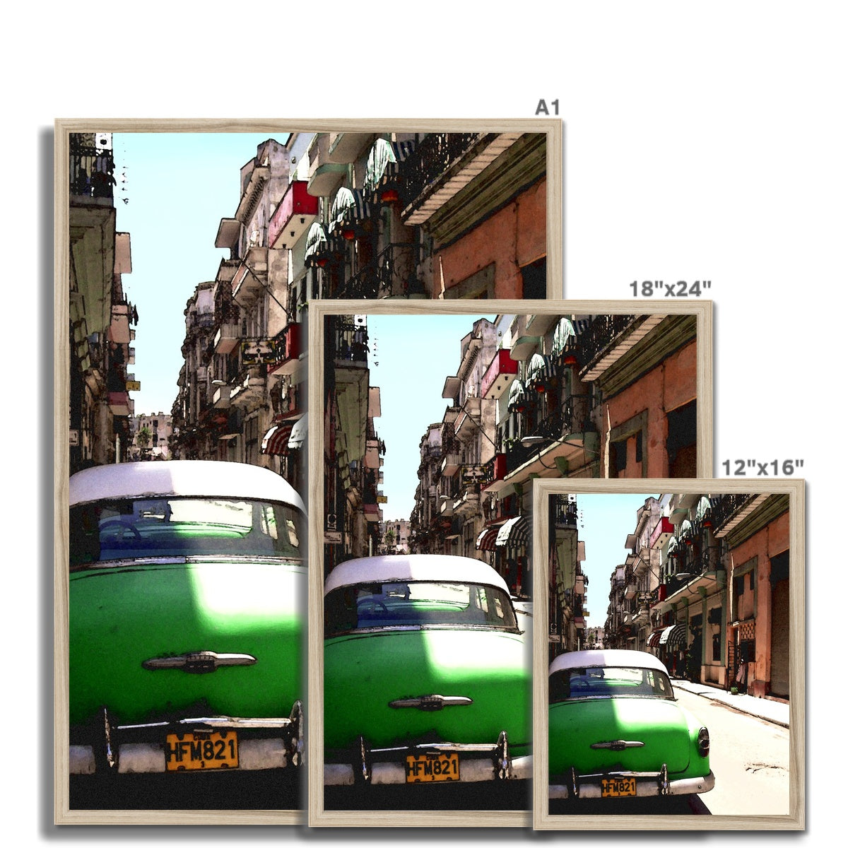 Green Cuban Car Framed Print