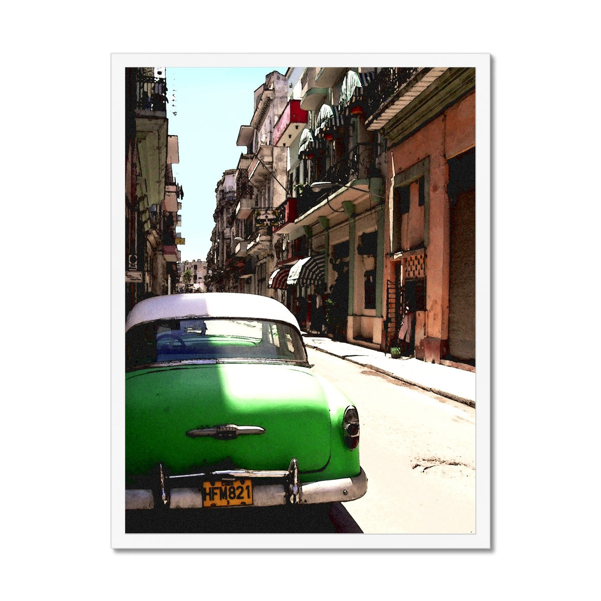 Green Cuban Car Framed Print
