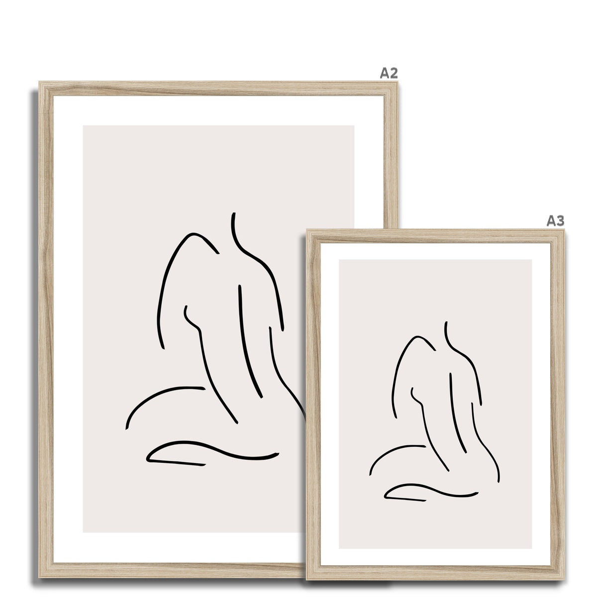 Line Art Body Lines Framed Print