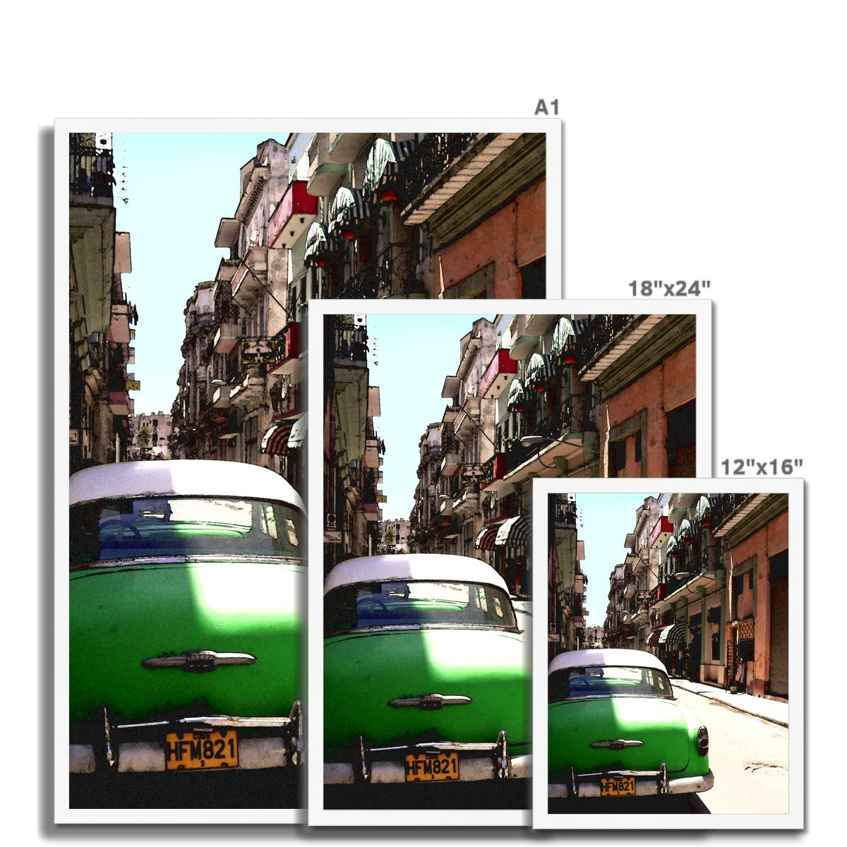 Green Cuban Car Framed Print