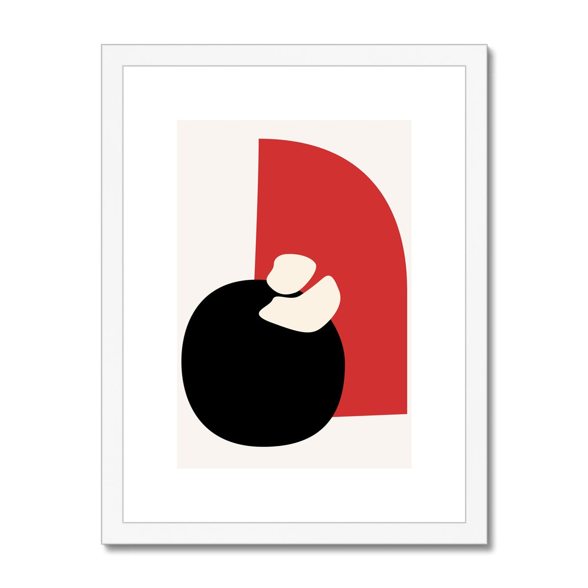 Red and Black Framed & Mounted Print