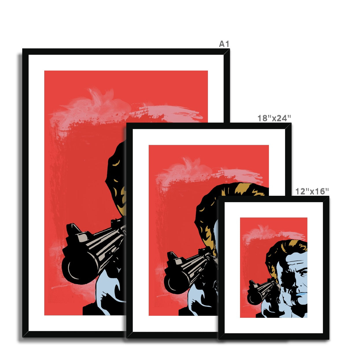 Dirty Harry Red Framed & Mounted Print