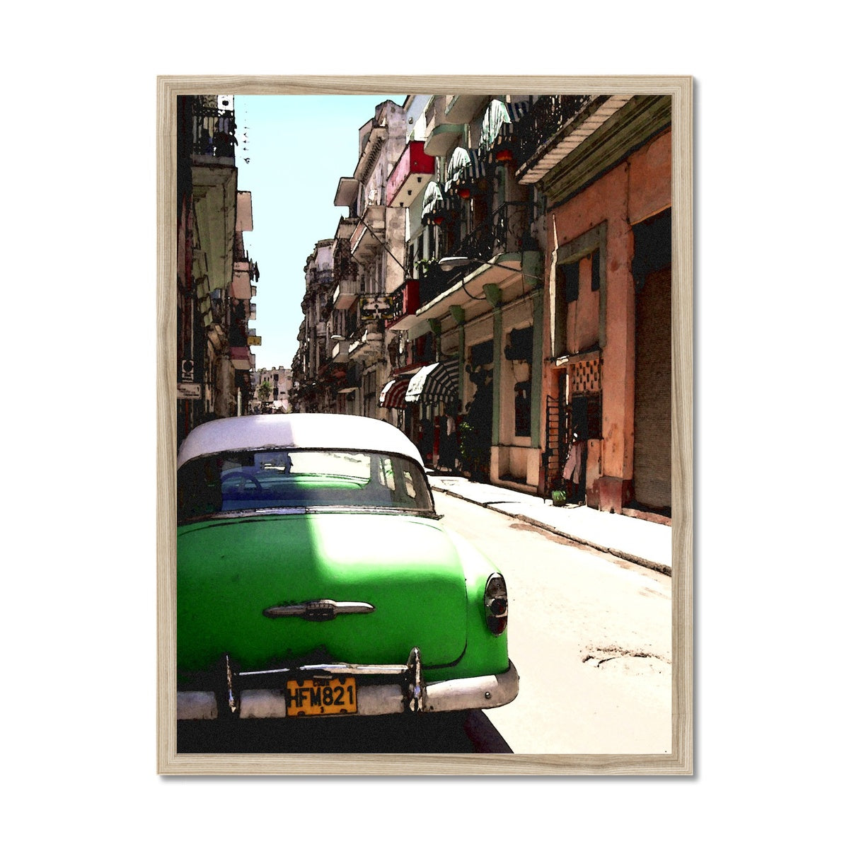 Green Cuban Car Framed Print