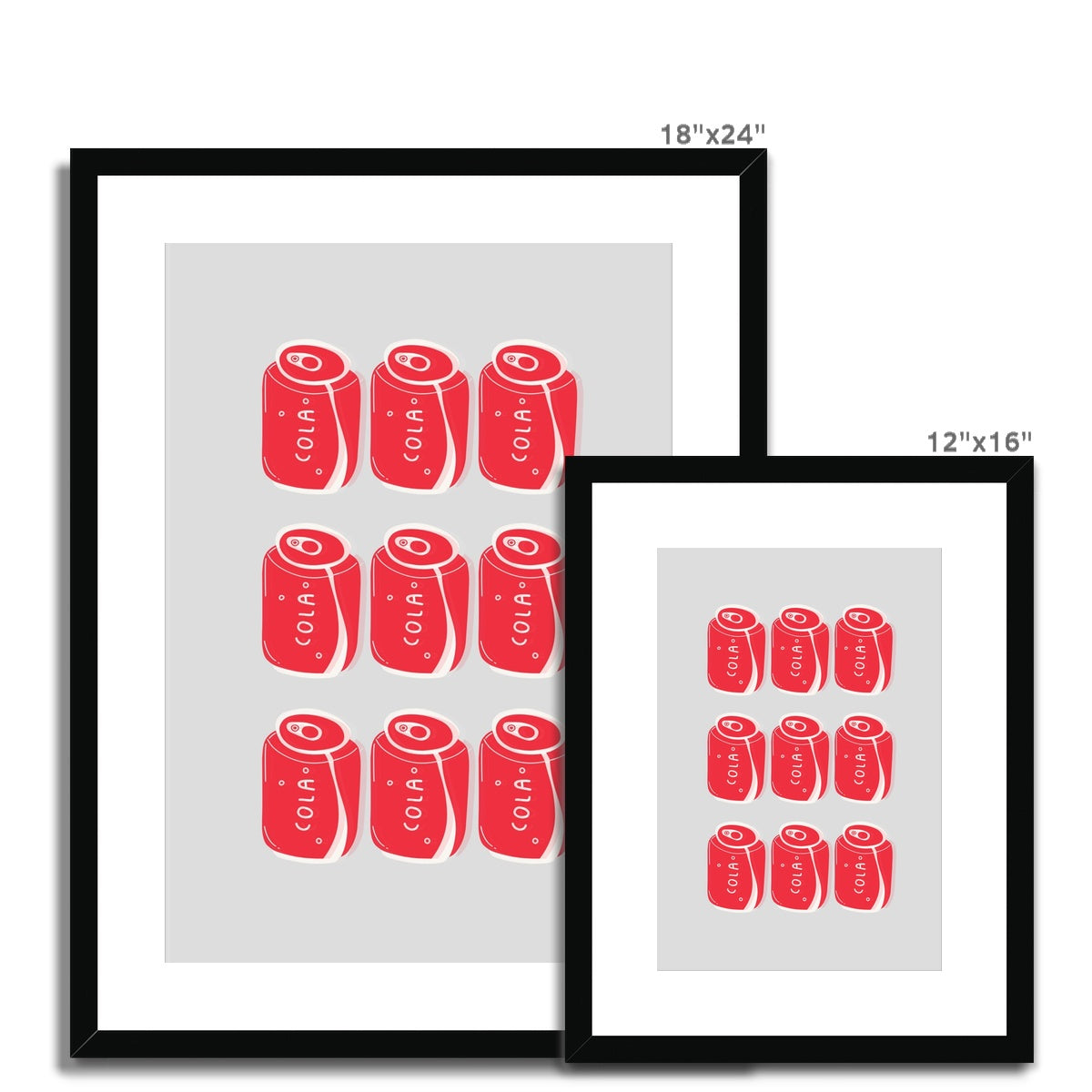 Cola Cans Framed & Mounted Print