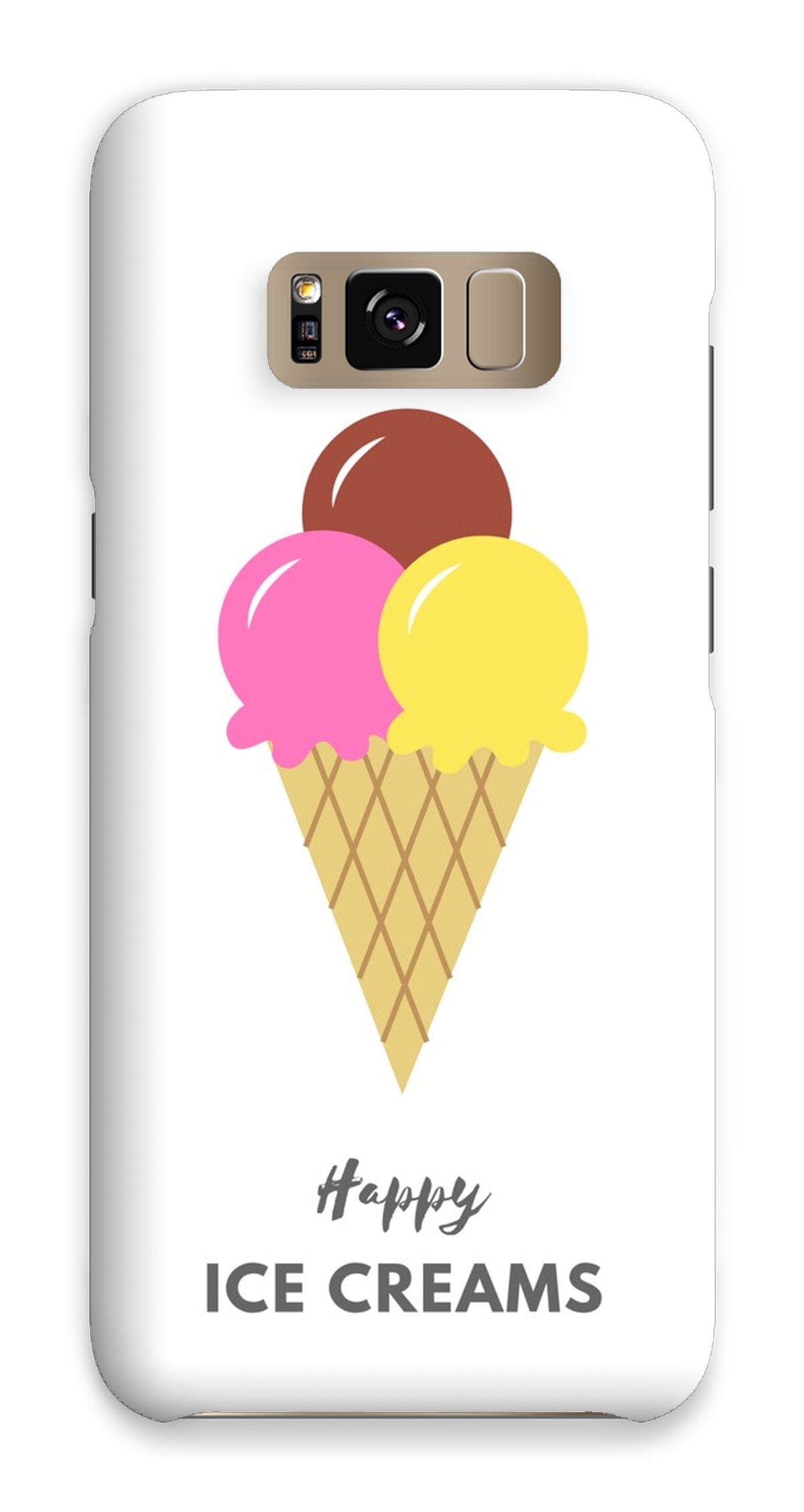 Happy Ice Creams Pink & Yellow Phone Case