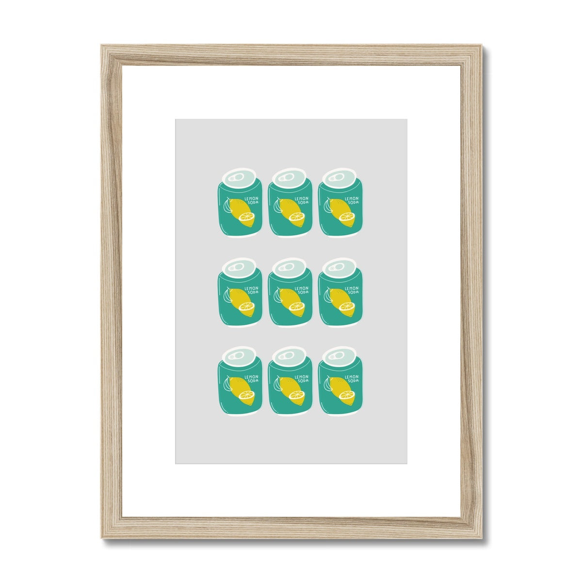 Lemon Soda Cans Framed & Mounted Print