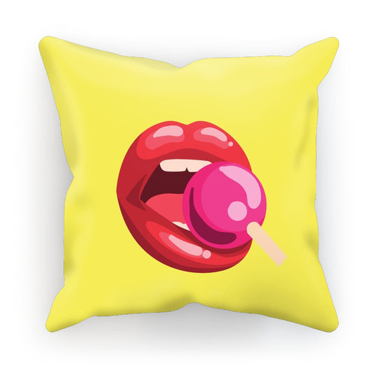 Lollipop Lips Yellow Cushion