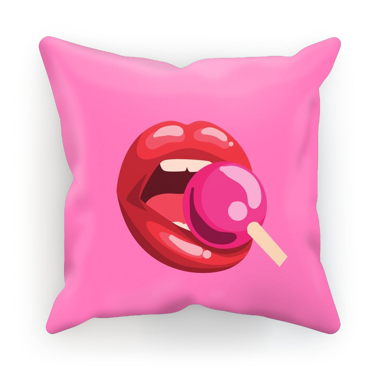 Lollipop Lips Pink Cushion
