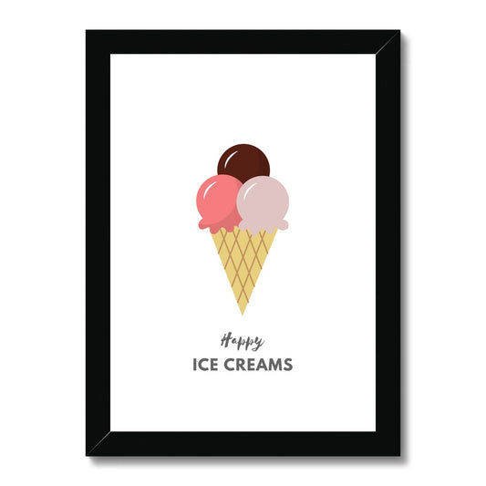Happy Ice Cream Framed Print