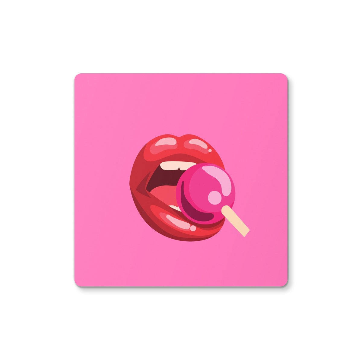 Lollipop lips pink Coaster