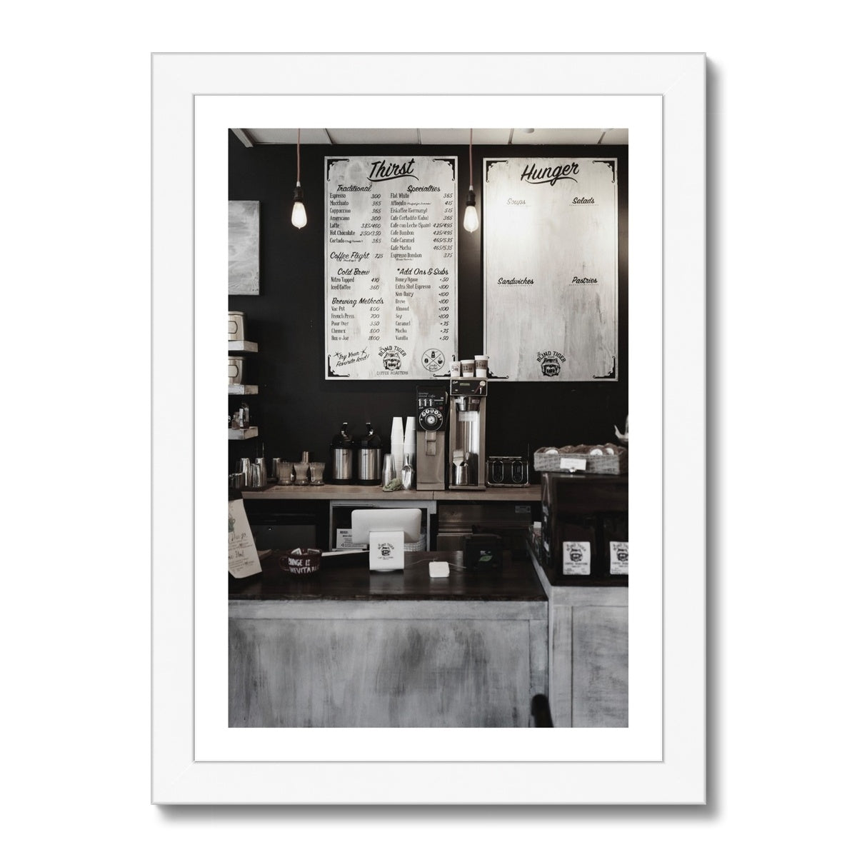 Coffee Shop Menu Framed Print