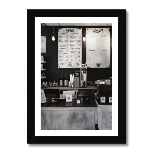 Coffee Shop Menu Framed Print
