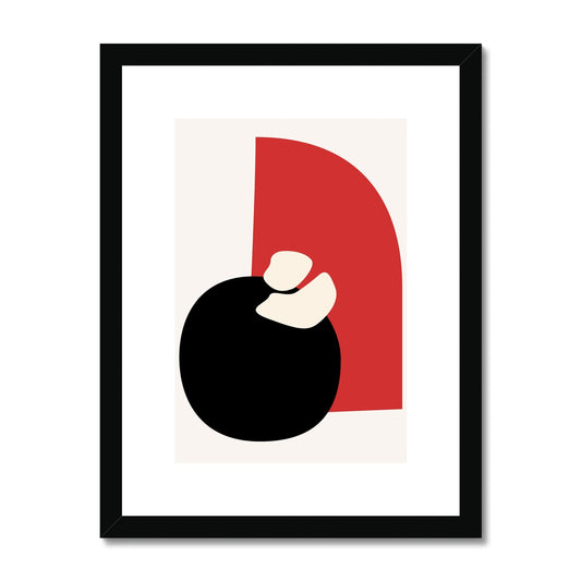 Red and Black Framed & Mounted Print