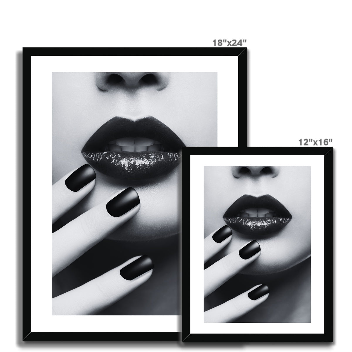 Lips Noir Framed Print