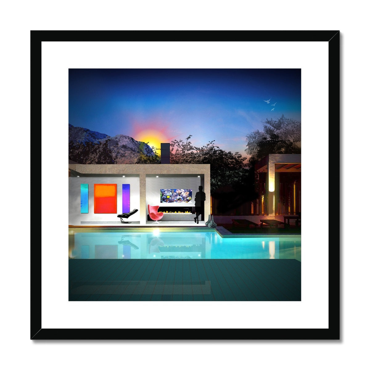 Comfort Zone Swimming Pool Framed & Mounted Print