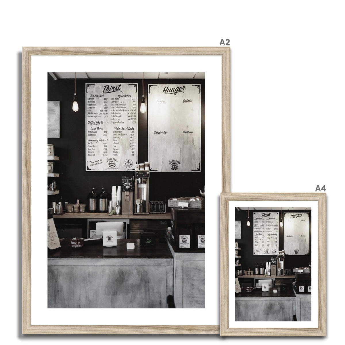 Coffee Shop Menu Framed Print