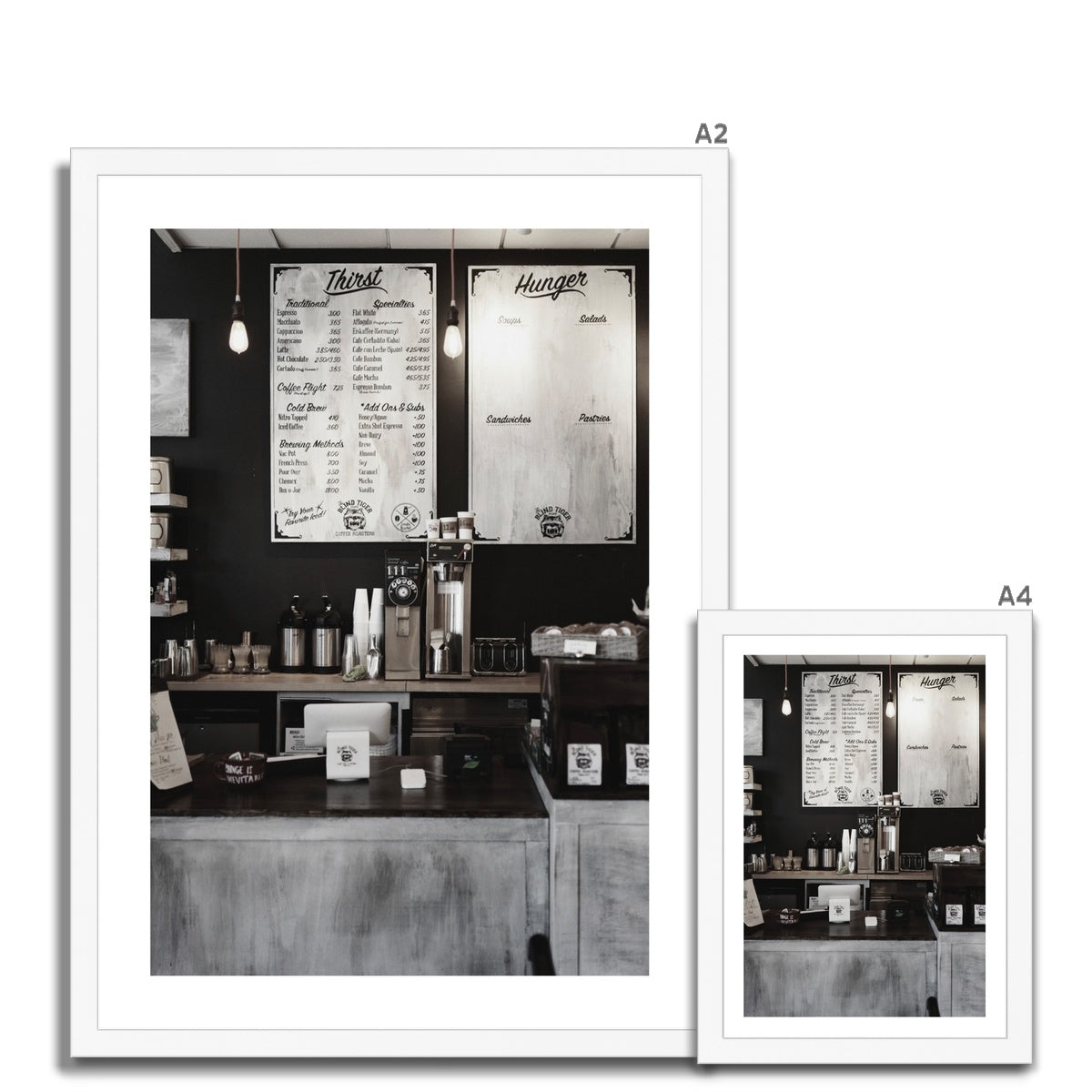 Coffee Shop Menu Framed Print