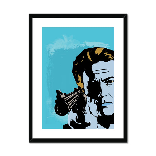 Dirty Harry Blue Framed & Mounted Print