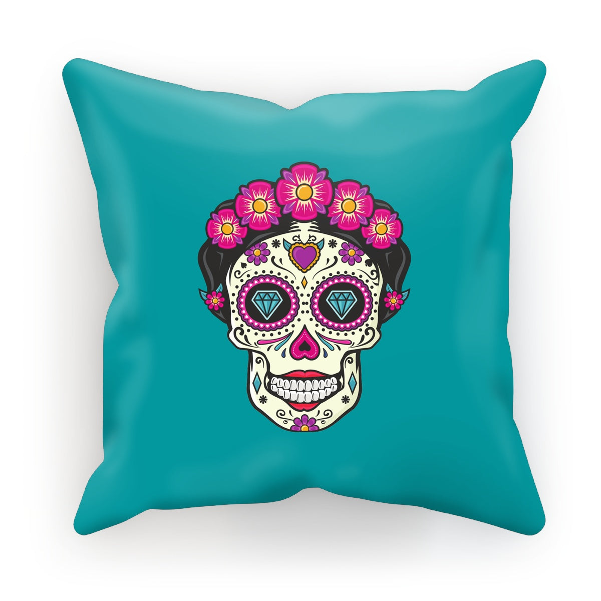 Mexican Skull Turquoise Cushion
