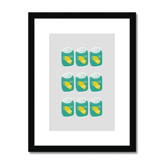 Lemon Soda Cans Framed & Mounted Print