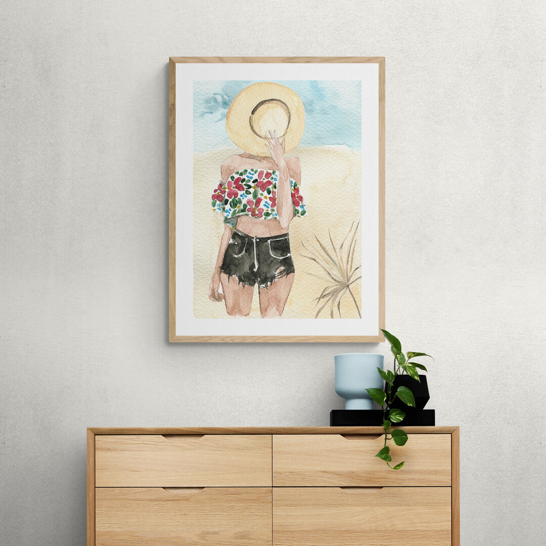 Beach Girl 4 Framed & Mounted Print