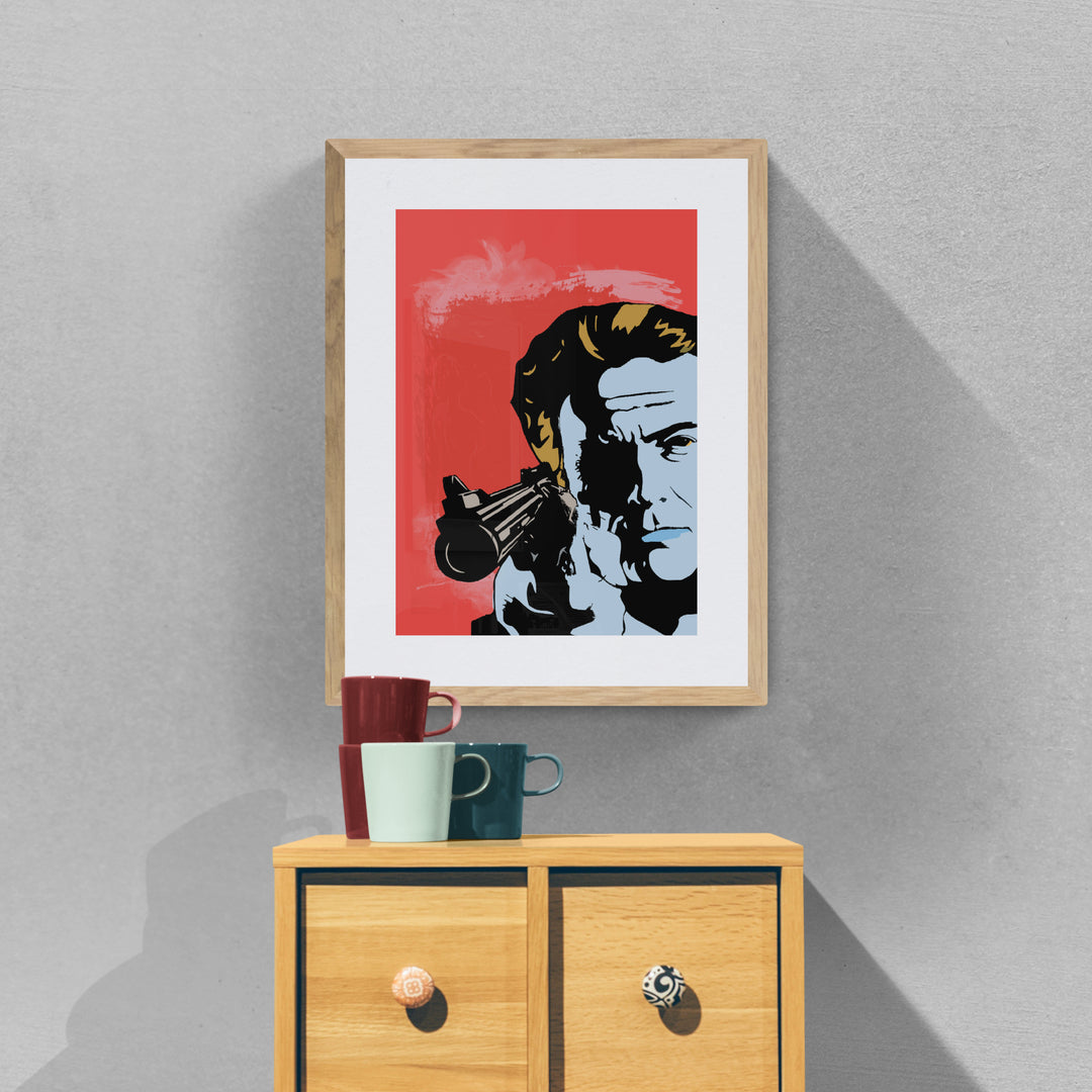 Dirty Harry Red Framed & Mounted Print