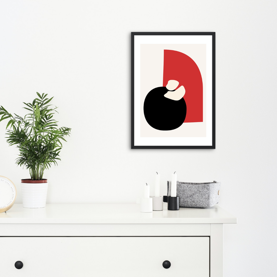 Red and Black Framed & Mounted Print